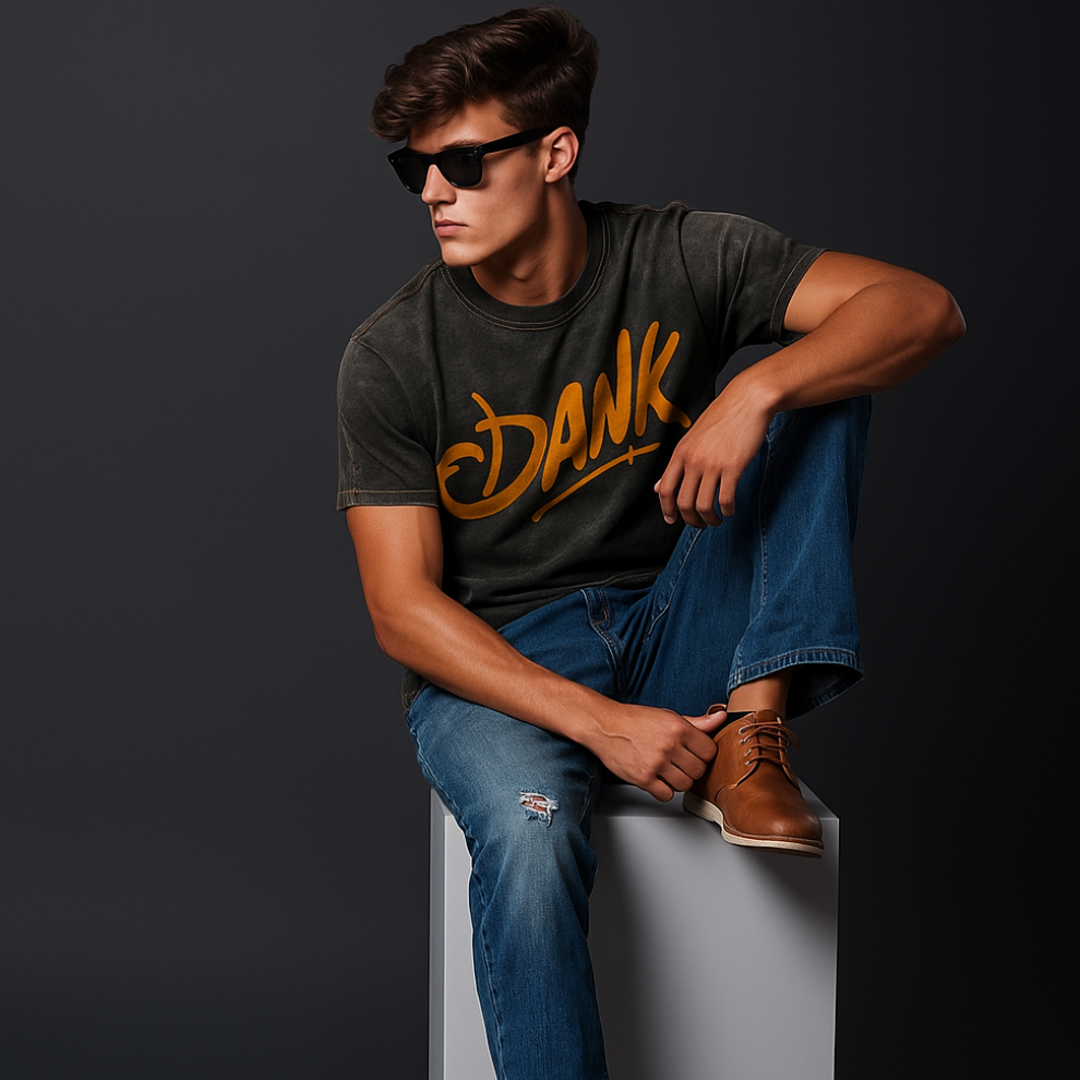 DANK™ Tigerstorm Acid Wash Oversized Tee